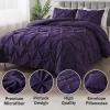 imageAndency White Queen Comforter Set90x90Inch 3 Pieces Cute Pinch Pleat Bedding Comforters ampamp Sets for Queen Bed Soft Lightweight Fluffy Down Alternative All Season Bed SetPurple