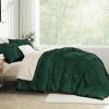 imageAndency White Queen Comforter Set90x90Inch 3 Pieces Cute Pinch Pleat Bedding Comforters ampamp Sets for Queen Bed Soft Lightweight Fluffy Down Alternative All Season Bed SetDark Green