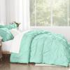 imageAndency White Queen Comforter Set90x90Inch 3 Pieces Cute Pinch Pleat Bedding Comforters ampamp Sets for Queen Bed Soft Lightweight Fluffy Down Alternative All Season Bed SetMint Green