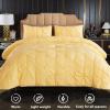 imageAndency White Queen Comforter Set90x90Inch 3 Pieces Cute Pinch Pleat Bedding Comforters ampamp Sets for Queen Bed Soft Lightweight Fluffy Down Alternative All Season Bed SetYellow