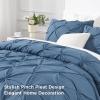 imageAndency White Queen Comforter Set90x90Inch 3 Pieces Cute Pinch Pleat Bedding Comforters ampamp Sets for Queen Bed Soft Lightweight Fluffy Down Alternative All Season Bed SetOcean Blue