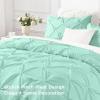 imageAndency White Queen Comforter Set90x90Inch 3 Pieces Cute Pinch Pleat Bedding Comforters ampamp Sets for Queen Bed Soft Lightweight Fluffy Down Alternative All Season Bed SetMint Green
