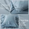 imageAndency White Queen Comforter Set90x90Inch 3 Pieces Cute Pinch Pleat Bedding Comforters ampamp Sets for Queen Bed Soft Lightweight Fluffy Down Alternative All Season Bed SetGrayish Blue
