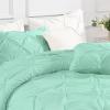 imageAndency White Queen Comforter Set90x90Inch 3 Pieces Cute Pinch Pleat Bedding Comforters ampamp Sets for Queen Bed Soft Lightweight Fluffy Down Alternative All Season Bed SetMint Green