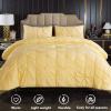 imageAndency White Queen Comforter Set90x90Inch 3 Pieces Cute Pinch Pleat Bedding Comforters ampamp Sets for Queen Bed Soft Lightweight Fluffy Down Alternative All Season Bed SetYellow