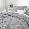 imageAndency White Queen Comforter Set90x90Inch 3 Pieces Cute Pinch Pleat Bedding Comforters ampamp Sets for Queen Bed Soft Lightweight Fluffy Down Alternative All Season Bed SetSilver Gray