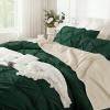 imageAndency White Queen Comforter Set90x90Inch 3 Pieces Cute Pinch Pleat Bedding Comforters ampamp Sets for Queen Bed Soft Lightweight Fluffy Down Alternative All Season Bed SetDark Green