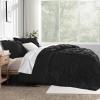 imageAndency White Queen Comforter Set90x90Inch 3 Pieces Cute Pinch Pleat Bedding Comforters ampamp Sets for Queen Bed Soft Lightweight Fluffy Down Alternative All Season Bed SetBlack