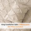 imageAndency White Queen Comforter Set90x90Inch 3 Pieces Cute Pinch Pleat Bedding Comforters ampamp Sets for Queen Bed Soft Lightweight Fluffy Down Alternative All Season Bed SetKhaki
