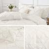 imageAndency White Queen Comforter Set90x90Inch 3 Pieces Cute Pinch Pleat Bedding Comforters ampamp Sets for Queen Bed Soft Lightweight Fluffy Down Alternative All Season Bed SetIvory