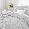 imageAndency White Queen Comforter Set90x90Inch 3 Pieces Cute Pinch Pleat Bedding Comforters ampamp Sets for Queen Bed Soft Lightweight Fluffy Down Alternative All Season Bed SetLight Gray