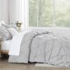 imageAndency White Queen Comforter Set90x90Inch 3 Pieces Cute Pinch Pleat Bedding Comforters ampamp Sets for Queen Bed Soft Lightweight Fluffy Down Alternative All Season Bed SetLight Gray