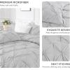 imageAndency White Queen Comforter Set90x90Inch 3 Pieces Cute Pinch Pleat Bedding Comforters ampamp Sets for Queen Bed Soft Lightweight Fluffy Down Alternative All Season Bed SetLight Gray