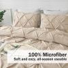 imageAndency White Queen Comforter Set90x90Inch 3 Pieces Cute Pinch Pleat Bedding Comforters ampamp Sets for Queen Bed Soft Lightweight Fluffy Down Alternative All Season Bed SetKhaki