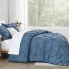 imageAndency White Queen Comforter Set90x90Inch 3 Pieces Cute Pinch Pleat Bedding Comforters ampamp Sets for Queen Bed Soft Lightweight Fluffy Down Alternative All Season Bed SetOcean Blue