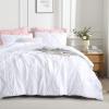 imageAndency White Queen Comforter Set90x90Inch 3 Pieces Cute Pinch Pleat Bedding Comforters ampamp Sets for Queen Bed Soft Lightweight Fluffy Down Alternative All Season Bed SetWhite