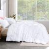 imageAndency White Queen Comforter Set90x90Inch 3 Pieces Cute Pinch Pleat Bedding Comforters ampamp Sets for Queen Bed Soft Lightweight Fluffy Down Alternative All Season Bed SetWhite