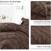 imageAndency White Queen Comforter Set90x90Inch 3 Pieces Cute Pinch Pleat Bedding Comforters ampamp Sets for Queen Bed Soft Lightweight Fluffy Down Alternative All Season Bed SetBrown