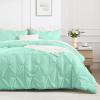 imageAndency White Queen Comforter Set90x90Inch 3 Pieces Cute Pinch Pleat Bedding Comforters ampamp Sets for Queen Bed Soft Lightweight Fluffy Down Alternative All Season Bed SetMint Green