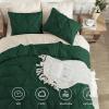 imageAndency White Queen Comforter Set90x90Inch 3 Pieces Cute Pinch Pleat Bedding Comforters ampamp Sets for Queen Bed Soft Lightweight Fluffy Down Alternative All Season Bed SetDark Green