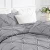 imageAndency White Queen Comforter Set90x90Inch 3 Pieces Cute Pinch Pleat Bedding Comforters ampamp Sets for Queen Bed Soft Lightweight Fluffy Down Alternative All Season Bed SetSilver Gray