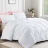imageAndency White Queen Comforter Set90x90Inch 3 Pieces Cute Pinch Pleat Bedding Comforters ampamp Sets for Queen Bed Soft Lightweight Fluffy Down Alternative All Season Bed SetWhite