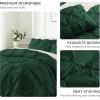 imageAndency White Queen Comforter Set90x90Inch 3 Pieces Cute Pinch Pleat Bedding Comforters ampamp Sets for Queen Bed Soft Lightweight Fluffy Down Alternative All Season Bed SetDark Green