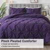 imageAndency White Queen Comforter Set90x90Inch 3 Pieces Cute Pinch Pleat Bedding Comforters ampamp Sets for Queen Bed Soft Lightweight Fluffy Down Alternative All Season Bed SetPurple