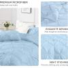 imageAndency White Queen Comforter Set90x90Inch 3 Pieces Cute Pinch Pleat Bedding Comforters ampamp Sets for Queen Bed Soft Lightweight Fluffy Down Alternative All Season Bed SetLight Blue