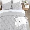imageAndency White Queen Comforter Set90x90Inch 3 Pieces Cute Pinch Pleat Bedding Comforters ampamp Sets for Queen Bed Soft Lightweight Fluffy Down Alternative All Season Bed SetLight Gray