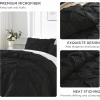 imageAndency White Queen Comforter Set90x90Inch 3 Pieces Cute Pinch Pleat Bedding Comforters ampamp Sets for Queen Bed Soft Lightweight Fluffy Down Alternative All Season Bed SetBlack
