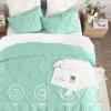 imageAndency White Queen Comforter Set90x90Inch 3 Pieces Cute Pinch Pleat Bedding Comforters ampamp Sets for Queen Bed Soft Lightweight Fluffy Down Alternative All Season Bed SetMint Green