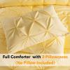 imageAndency White Queen Comforter Set90x90Inch 3 Pieces Cute Pinch Pleat Bedding Comforters ampamp Sets for Queen Bed Soft Lightweight Fluffy Down Alternative All Season Bed SetYellow