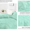 imageAndency White Queen Comforter Set90x90Inch 3 Pieces Cute Pinch Pleat Bedding Comforters ampamp Sets for Queen Bed Soft Lightweight Fluffy Down Alternative All Season Bed SetMint Green
