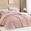 imageAndency Fluffy Sherpa King Comforter Set Super Soft Beige Fleece Warm Bedding for Winter Luxury Jacquard Boho Thick Fuzzy Plush Bed Set 3 Pieces1 Shaggy Comforter 2 PillowcasesBlush