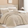 imageAndency Fluffy Sherpa King Comforter Set Super Soft Beige Fleece Warm Bedding for Winter Luxury Jacquard Boho Thick Fuzzy Plush Bed Set 3 Pieces1 Shaggy Comforter 2 PillowcasesBeige