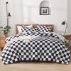 imageAndency Grey Queen Comforter Set 3 Pieces Grey White Buffalo Check Plaid Bedding Comforter ampamp Sets Light Gray Soft Lightweight Fluffy All Season Bed Set02  Checkered  Black White