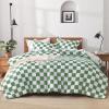 imageAndency Grey Queen Comforter Set 3 Pieces Grey White Buffalo Check Plaid Bedding Comforter ampamp Sets Light Gray Soft Lightweight Fluffy All Season Bed Set03  Checkered  Green White