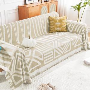 imageAndency Couch Cover Sofa Cover Black Boho Washable Sectional Couch Covers for Dogs Sofa Protector Chenile Anti Slip Love Seat Slipover for 2 Cushion Couch 71x118 BlackKhaki