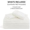 imageAndency White Fluffy California King Duvet Cover Striped Plush Microfiber Fleece Comforter Cover UltraSoft Lightweight Bed Set 3 Piece Warm Faux Fur Bedding for All Season TwoWay ZipperWhite  No Comforter