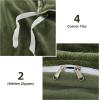 imageAndency White Fluffy California King Duvet Cover Striped Plush Microfiber Fleece Comforter Cover UltraSoft Lightweight Bed Set 3 Piece Warm Faux Fur Bedding for All Season TwoWay ZipperOlive Green  No Comforter