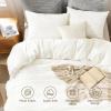 imageAndency White Fluffy California King Duvet Cover Striped Plush Microfiber Fleece Comforter Cover UltraSoft Lightweight Bed Set 3 Piece Warm Faux Fur Bedding for All Season TwoWay ZipperWhite  No Comforter
