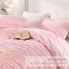imageAndency White Fluffy California King Duvet Cover Striped Plush Microfiber Fleece Comforter Cover UltraSoft Lightweight Bed Set 3 Piece Warm Faux Fur Bedding for All Season TwoWay ZipperPink  No Comforter
