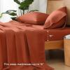 imageAndency Brown Sheets Queen Set 4 Pieces Super Soft Sheets for Queen Size Bed Microfiber Queen Sheet Set Deep Pocket Up to 16quot Hotel Luxury Breathable ampamp Cooling Bedding Sheets ampamp PillowcasesOrange