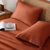 imageAndency Brown Sheets Queen Set 4 Pieces Super Soft Sheets for Queen Size Bed Microfiber Queen Sheet Set Deep Pocket Up to 16quot Hotel Luxury Breathable ampamp Cooling Bedding Sheets ampamp PillowcasesOrange