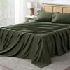imageAndency Brown Sheets Queen Set 4 Pieces Super Soft Sheets for Queen Size Bed Microfiber Queen Sheet Set Deep Pocket Up to 16quot Hotel Luxury Breathable ampamp Cooling Bedding Sheets ampamp PillowcasesOlive Green