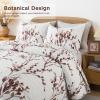 imageAndency Burgundy Red Quilt King Size 106x96 Inch 3 Pieces Floral Lightweight Bedding Set Microfiber Reversible Flower Quilted Bedspread Coverlet with 2 Pillowcases for Men WomenBurgundy Red