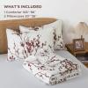 imageAndency Burgundy Red Quilt King Size 106x96 Inch 3 Pieces Floral Lightweight Bedding Set Microfiber Reversible Flower Quilted Bedspread Coverlet with 2 Pillowcases for Men WomenBurgundy Red