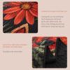 imageAndency Floral Boho Quilt King Size Bedding Set Black 3 Pieces Farmhouse Flower Botanical Summer Bedspreads with 2 Shams Soft Reversible Lightweight Microfiber Coverlet Set for All Season 106quotx96quotRedblack Floral