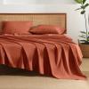 imageAndency Brown Sheets Queen Set 4 Pieces Super Soft Sheets for Queen Size Bed Microfiber Queen Sheet Set Deep Pocket Up to 16quot Hotel Luxury Breathable ampamp Cooling Bedding Sheets ampamp PillowcasesOrange